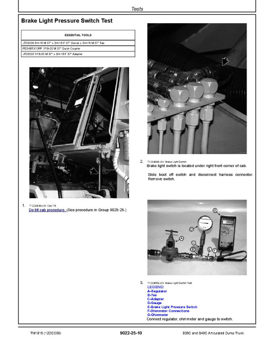 BELL B35C and B40C Articulated Dump Trucks Operation and Test Manual (TM1815) BELL B35C and B40C Articulated Dump Trucks Operation and Test Manual (TM1815)