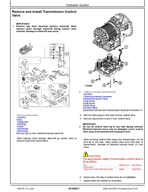 BELL B35C and B40C Articulated Dump Trucks Repair Manual (TM1816) BELL B35C and B40C Articulated Dump Trucks Repair Manual (TM1816)