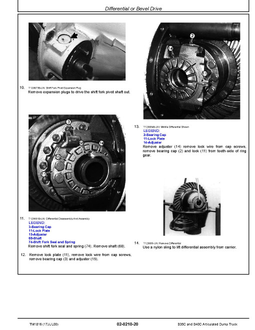 BELL B35C and B40C Articulated Dump Trucks Repair Manual (TM1816) BELL B35C and B40C Articulated Dump Trucks Repair Manual (TM1816)