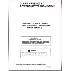 HRS33000 LD Powershift Transmissions Component Technical Manual (CTM365)