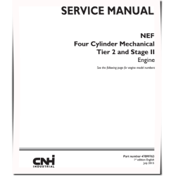 F4GE0404B*D602, F4GE0454B*D601, F4GE0454B*D651 and F4GE0454E*D601 Tier 2 / Stage II Diesel Engines Service Manual (47899763)