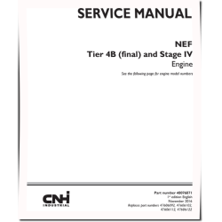 NEF F4DFE413, F4DFE414, F4DFE613, F4DFE617, F4HFE413, F4HFE613 T4B final/Stage IV Diesel Engines Service Manual (48076871)