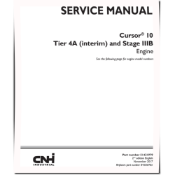 Cursor 10 F3AFE613A*A Tier 4A (interim) / Stage IIIB Diesel Engines Service Manual (51421979)