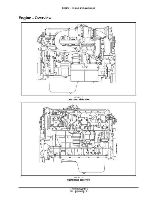 CNH F3DFE613F*B001/B002, F3DFE613G*B001/B002, F3DFE613J*B001/B002 Tier 4B (final) / Stage IV Diesel Engines Service Manual (47869999)