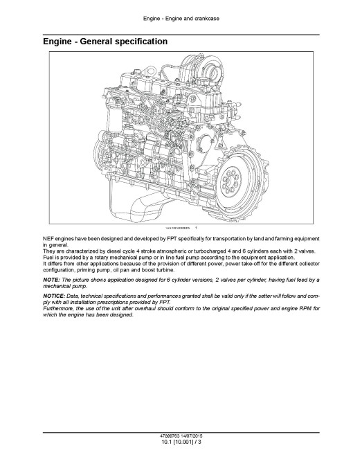 CNH F4GE0404B*D602, F4GE0454B*D601, F4GE0454B*D651 and F4GE0454E*D601 Tier 2 / Stage II Diesel Engines Service Manual (47899763) CNH F4GE0404B*D602, F4GE0454B*D601, F4GE0454B*D651 and F4GE0454E*D601 Tier 2 / Stage II Diesel Engines Service Manual (47899763)