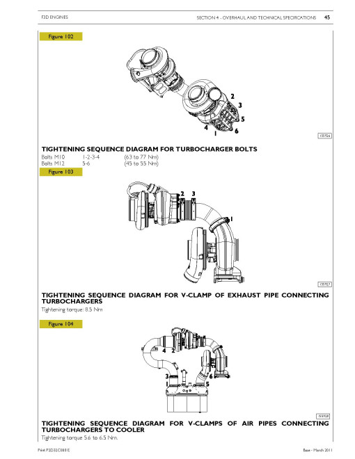 CNH Cursor 13 F3D Tier 4a Two Stage Turbocharger Diesel Engines Service Manual (84474501)