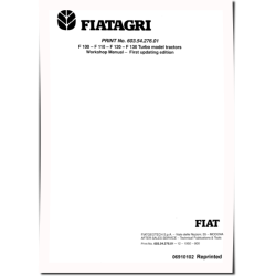 F100, F110, F120 and F130 Turbo Tractors Workshop Manual (06910102)