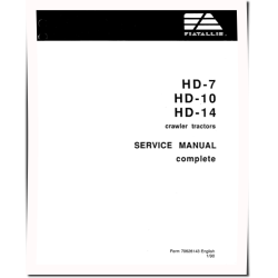 HD-7, HD-10, HD-14 Crawler Tractor Service Manual