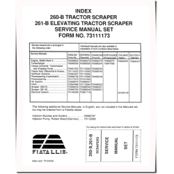 260B and 261B Tractor Scrapers Service Manual (73111173)