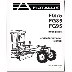 FG75, FG85 and FG95 Motor Graders Service Information Manual (73139904)