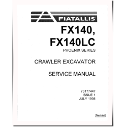 FX140 and FX140LC Phoenix Series Crawler Excavators Service Manual (73177447)