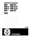 Fiat 480, 480DT, 500S, 500SDT, 540S, 540SDT, 640 and 640DT Tractors Workshop Manual (06910066)