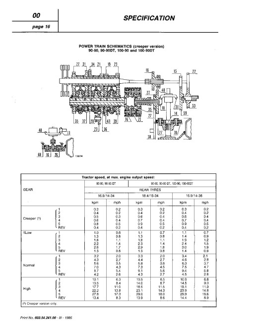 Fiat 55-90, 60-90/93/94, 65-93/94, 70-90, 72-93/94, 80-90, 82-93/94, 88-93/94, 90-90,100-90 Tractors Workshop Manual (06910079)
