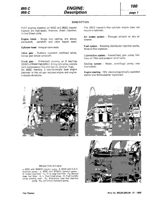 Fiat 85-55, 855C, 95-55 and 955C Crawler Tractors Workshop Manual (06910092) Fiat 85-55, 855C, 95-55 and 955C Crawler Tractors Workshop Manual (06910092)