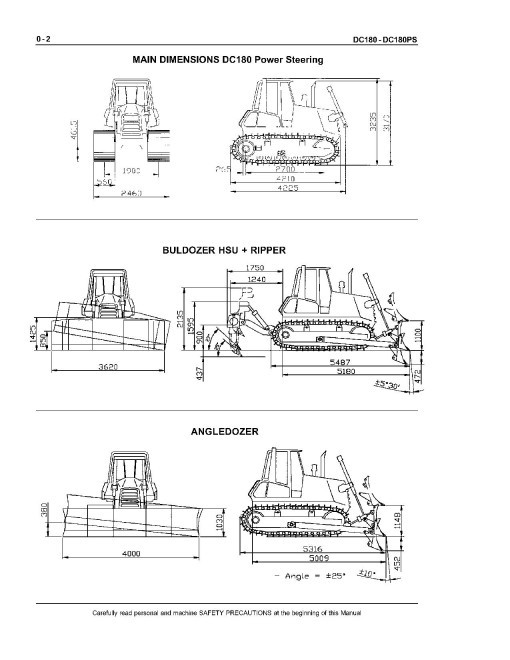 Fiat-Hitachi DC180 and DC180PS Power Steering Crawler Dozers Service Manual (60402274)