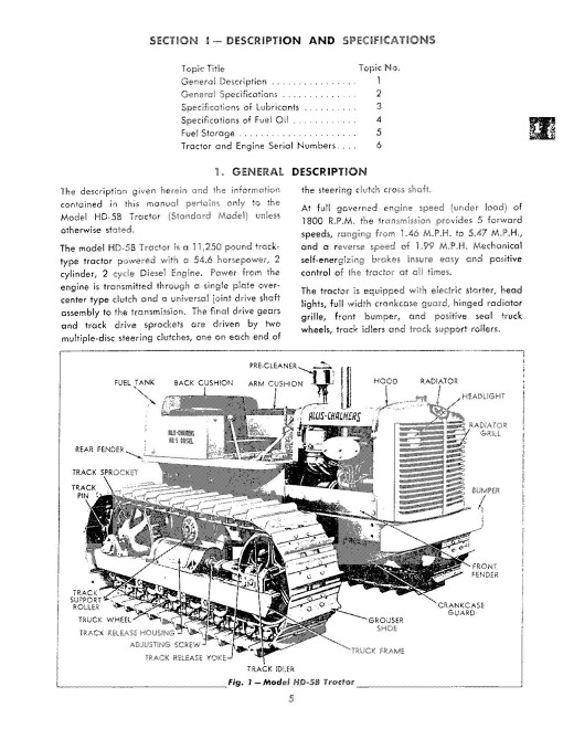 Fiat-Allis HD-5 Crawler Tractors Service Manual (70626144) Fiat-Allis HD-5 Crawler Tractors Service Manual (70626144)
