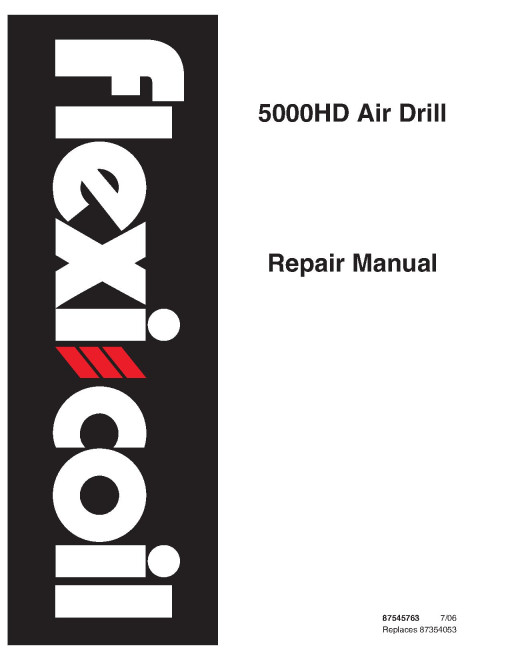 Flexi-Coil 5000HD Air Drills Repair Manual (87545763)
