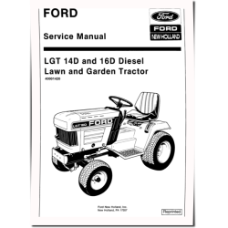 , New Holland LGT 14D and LGT 16D Lawn Tractors with Binder Service Manual (40001420)
