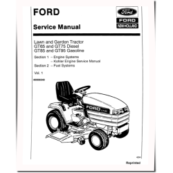 , New Holland Diesel GT65, GT75, Gasoline GT85 and GT95 Lawn Tractors Service Manual (40006540)