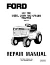 Ford LGT 14D Lawn Tractors Repair Manual (40001411-SE4570)