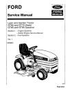 Ford, New Holland Diesel GT65, GT75, Gasoline GT85 and GT95 Lawn Tractors Service Manual (40006540)