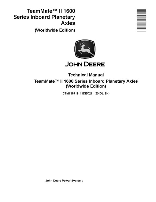 Funk TeamMate II 1600 Series Inboard Panetary Axles Technical Manual (CTM138719)