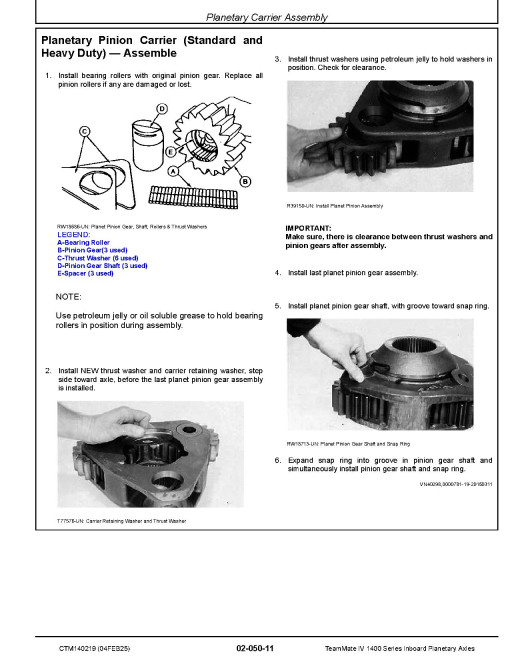 Funk TeamMate IV 1400 Series Inboard Panetary Axles Component Technical Manual (CTM140219)