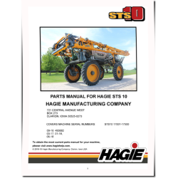 Hagie STS10 (SN: 017001-017500) Self-Propelled Sprayers Parts Catalog (PM493682)