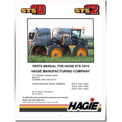 Hagie DPS12, STS10 and STS12 Self-Propelled Sprayers Parts Catalog (PM493777)