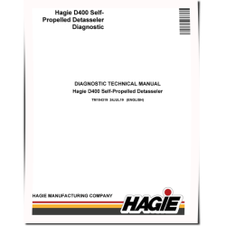 Hagie D400 Self-Propelled Detasselers Diagnostic Manual (TM154319)