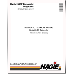 Hagie 204SP Self-Propelled Detasselers Diagnostic Manual (TM168419)