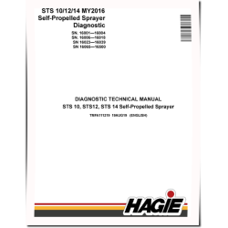 Hagie STS10, STS12 and STS14 (SN: 016001-016500) Self-Propelled Sprayers Diagnostic Manual (TMFA111219)
