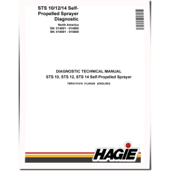 Hagie STS10, STS12 and STS14 (SN: 014001-014500; 015001-015500) Self-Propelled Sprayers (North America) Diagnostic Manual (TMFA111519)