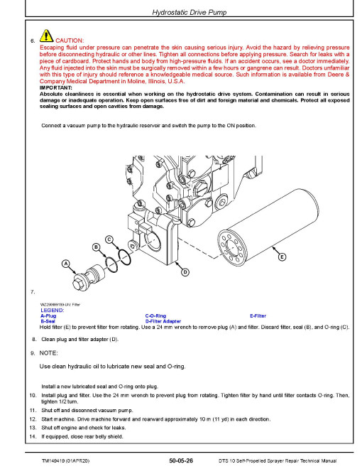 Hagie DTS10 (SN: 016001-017500) Self-Propelled Sprayers Repair Manual (TM149419) Hagie DTS10 (SN: 016001-017500) Self-Propelled Sprayers Repair Manual (TM149419)
