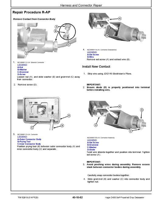 Hagie D400 Self-Propelled Detasselers Repair Manual (TM152919) Hagie D400 Self-Propelled Detasselers Repair Manual (TM152919)