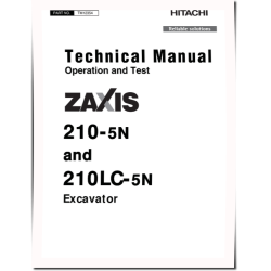 Zaxis 210-5N and 210LC-5N Crawler Excavators Operation and Test Manual (TM12354)