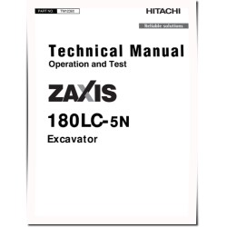 Zaxis 180LC-5N (PIN: 1FFDBD70_ _E530001-) Crawler Excavators Operation and Test Manual (TM12360)