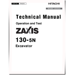 Zaxis 130-5N (PIN: 1FFDAB70_ _E130001-) Crawler Excavators Operation and Test Manual (TM12372)