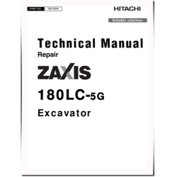Zaxis 180LC-5G (SN. from C530073) Crawler Excavators Repair Manual (TM12640)