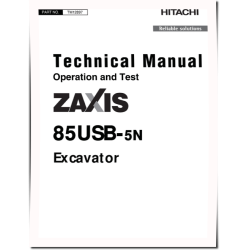 Zaxis 85USB-5N (SN. from 60_ _0017001) Compact Excavators Operation and Test Manual (TM12897)