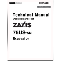 Zaxis 75US-5N (SN. from 60_ _0015001) Compact Excavators Operation and Test Manual (TM12903)