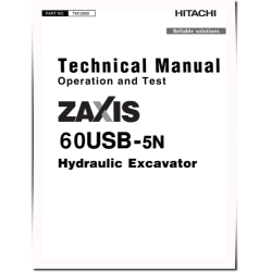 Zaxis 60USB-5N (PIN: HCMAFC60_ _0285005-) Compact Excavators Operation and Test Manual (TM12909)