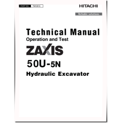 Zaxis 50U-5N (PIN: HCMAED60_ _0280003-) Compact Excavators Operation and Test Manual (TM12915)