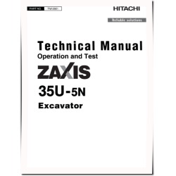 Zaxis 35U-5N (PIN: HCMADG60_ _0270003-) Compact Excavators Operation and Test Manual (TM12921)