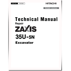 Zaxis 35U-5N (PIN: HCMADG60_ _0270003-) Compact Excavators Repair Manual (TM12924)