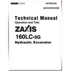 Zaxis 160LC-5G (PIN from 1F9DBGG0_ _C230001) Crawler Excavators Operation and Test Manual (TM13198X19)