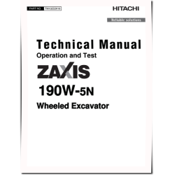 Zaxis 190W-5N (PIN: HCMLBD60_ _0004001-) Wheeled Excavators Operation and Test Manual (TM13253X19)