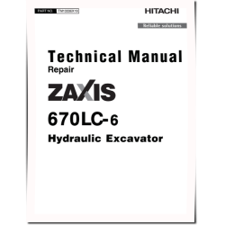 Zaxis 670LC-6 (PIN from HCMJBK60_ _0060001) Crawler Excavators Repair Manual (TM13336X19)