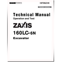 Hitachi Zaxis 160LC-6N (PIN from 1FFDBP70_ _F240001) Crawler Excavators Operation and Test Manual (TM13999X19)