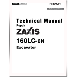 Hitachi Zaxis 160LC-6N (PIN from 1FFDBP70_ _F240001) Crawler Excavators Repair Manual (TM14000X19)